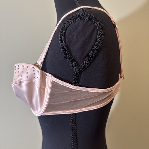 Honey Birdette‎ Crystal Champagne Bra Satin Rhinestone NWOT Size 36D - Picture 5 of 7